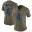 Nike Indianapolis Colts #4 Adam Vinatieri Olive Womens Stitched NFL Limited 2017 Salute to Service Jersey