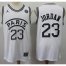 Bulls #23 Michael Jordan White Paris Stitched NBA Jersey