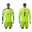 Czech #1 Cech Shiny Green Goalkeeper Long Sleeves Soccer Country Jersey