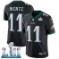 Nike Philadelphia Eagles #11 Carson Wentz Black Alternate Super Bowl LII Youth Stitched NFL Vapor Untouchable Limited Jersey