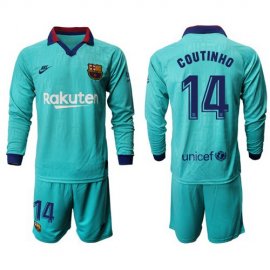 Barcelona #14 Coutinho Third Long Sleeves Soccer Club Jersey