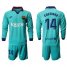 Barcelona #14 Coutinho Third Long Sleeves Soccer Club Jersey