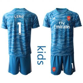 Arsenal #1 Leno Light Blue Goalkeeper Kid Soccer Club Jersey