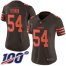 Nike Cleveland Browns #54 Olivier Vernon Brown Womens Stitched NFL Limited Rush 100th Season Jersey