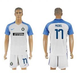 Inter Milan #17 Medel White Away Soccer Club Jersey