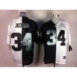 Nike Las Vegas Raiders #34 Bo Jackson White/Black Mens Stitched NFL Elite Split Jersey