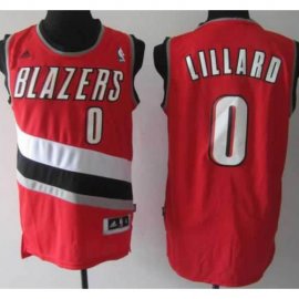 Portland Trail Blazers 0 Damian Lillard Red Revolution 30 Swingman NBA Jersey Cheap