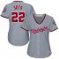 Washington Nationals #22 Juan Soto Grey Road Womens Stitched MLB Jersey