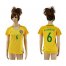 Womens Brazil #6 Kasmirski Home Soccer Country Jersey