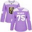 Adidas Vegas Golden Knights #75 Ryan Reaves Purple Authentic Fights Cancer Womens Stitched NHL Jersey