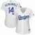 Los Angeles Dodgers #14 Enrique Hernandez Majestic Womens 2019 Postseason Home Official Cool Base Player Jersey White