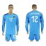 Italy #12 Donna Rumma Blue Long Sleeves Goalkeeper Soccer Country Jersey