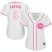 Chicago Cubs #8 Andre Dawson White/Pink Fashion Womens Stitched MLB Jersey