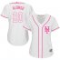 New York Mets #20 Pete Alonso White/Pink Fashion Womens Stitched MLB Jersey