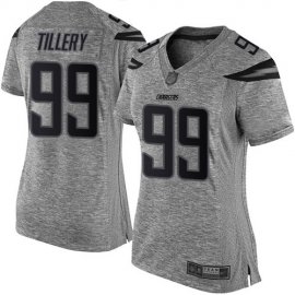 Nike Los Angeles Chargers #99 Jerry Tillery Gray Womens Stitched NFL Limited Gridiron Gray Jersey