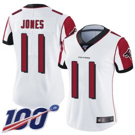 Nike Atlanta Falcons #11 Julio Jones White Womens Stitched NFL 100th Season Vapor Limited Jersey