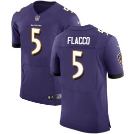 Nike Baltimore Ravens #5 Joe Flacco Purple Team Color Mens Stitched NFL Vapor Untouchable Elite Jersey