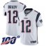 Nike New England Patriots #12 Tom Brady White Mens Stitched NFL 100th Season Vapor Limited Jersey