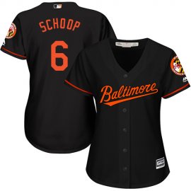 Baltimore Orioles #6 Jonathan Schoop Black Alternate Womens Stitched MLB Jersey