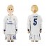 Real Madrid #5 Zidane Home Long Sleeves Kid Soccer Club Jersey