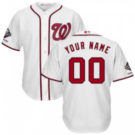 Washington Nationals Majestic 2019 World Series Champions Home Official Cool Base Custom Jersey White