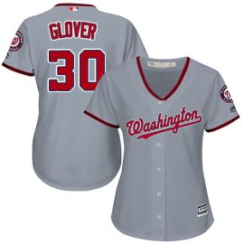 Washington Nationals #30 Koda Glover Grey Road Womens Stitched MLB Jersey