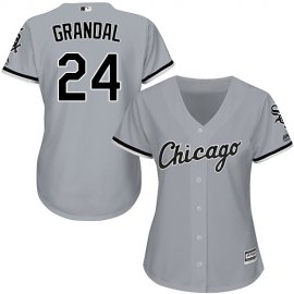 Chicago White Sox #24 Yasmani Grandal Grey Road Womens Stitched MLB Jersey