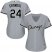 Chicago White Sox #24 Yasmani Grandal Grey Road Womens Stitched MLB Jersey