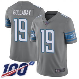 Nike Detroit Lions #19 Kenny Golladay Gray Mens Stitched NFL Limited Rush 100th Season Jersey