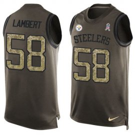 Nike Pittsburgh Steelers #58 Jack Lambert Green Mens Stitched NFL Limited Salute To Service Tank Top Jersey
