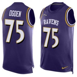 Nike Baltimore Ravens #75 Jonathan Ogden Purple Team Color Mens Stitched NFL Limited Tank Top Jersey