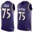 Nike Baltimore Ravens #75 Jonathan Ogden Purple Team Color Mens Stitched NFL Limited Tank Top Jersey