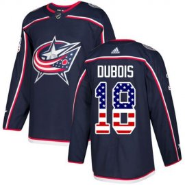 Adidas Columbus Blue Jackets #18 Pierre-Luc Dubois Navy Blue Home Authentic USA Flag Stitched NHL Jersey