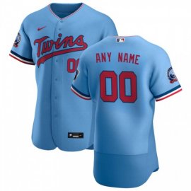 Minnesota Twins Custom Mens Nike Light Blue Alternate 2020 60th Season Authentic Team MLB Jersey