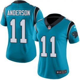 Nike Carolina Panthers #11 Robby Anderson Blue Womens Stitched NFL Limited Rush Jersey