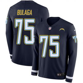 Nike Los Angeles Chargers #75 Bryan Bulaga Navy Blue Team Color Mens Stitched NFL Limited Therma Long Sleeve Jersey