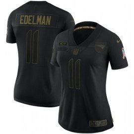 New England New England Patriots #11 Julian Edelman Nike Womens 2020 Salute To Service Limited Jersey Black
