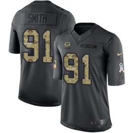 Nike Green Bay Packers #91 Preston Smith Black Mens Stitched NFL Limited 2016 Salute To Service Jersey