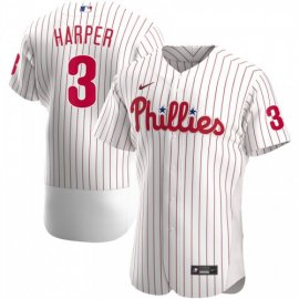 Philadelphia Phillies #3 Bryce Harper Mens Nike White Home 2020 Authentic Player MLB Jersey