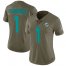 Nike Miami Dolphins #1 Tua Tagovailoa Olive Womens Stitched NFL Limited 2017 Salute To Service Jersey