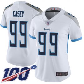 Nike Tennessee Titans #99 Jurrell Casey White Womens Stitched NFL 100th Season Vapor Limited Jersey