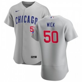 Chicago Cubs #50 Rowan Wick Mens Nike Gray Road 2020 Authentic Team Jersey