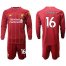 Liverpool #16 Grujic Home Long Sleeves Soccer Club Jersey