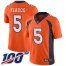 Nike Denver Broncos #5 Joe Flacco Orange Team Color Mens Stitched NFL 100th Season Vapor Limited Jersey