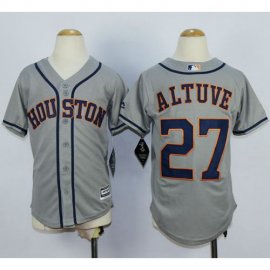 Houston Astros #27 Jose Altuve Grey Cool Base Stitched Youth MLB Jersey