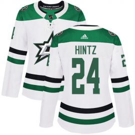 Adidas Dallas Stars #24 Roope Hintz White Road Authentic Womens Stitched NHL Jersey