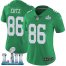 Nike Philadelphia Eagles #86 Zach Ertz Green Super Bowl LII Womens Stitched NFL Limited Rush Jersey