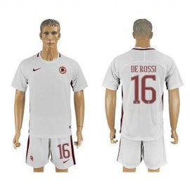 Roma #16 De Rossi Away Soccer Club Jersey