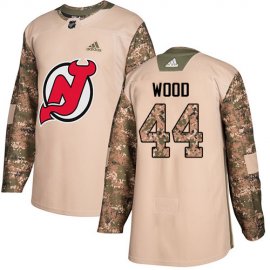 Adidas New Jersey Devils #44 Miles Wood Camo Authentic 2017 Veterans Day Stitched NHL Jersey