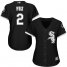 Chicago White Sox #2 Nellie Fox Black Alternate Womens Stitched MLB Jersey
